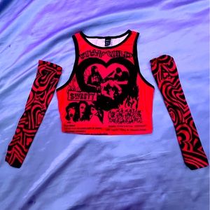 Punk Tank Top with Arm Warmers